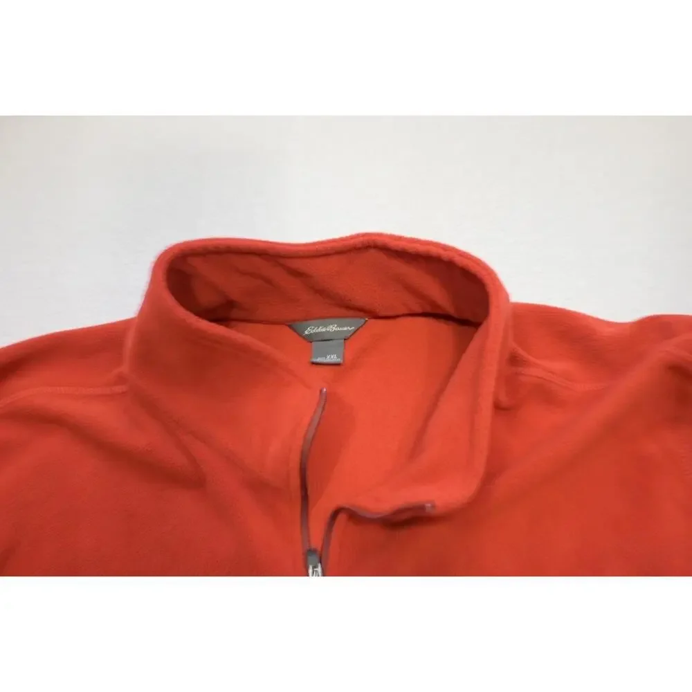 Eddie Bauer Camp Sweater 1/4 Zip Fleece Pullover‎ Orange Mens Size 2XL XXL - Picture 7 of 10